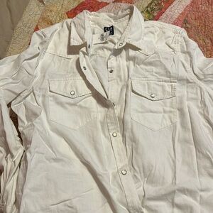 Gap white denim shirt